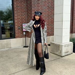 Snakeskin Trench Coat & Matching Shades